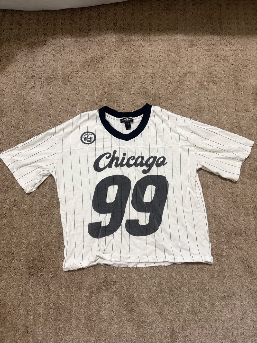 Chicago 99 Striped Kids Tee - White/Black